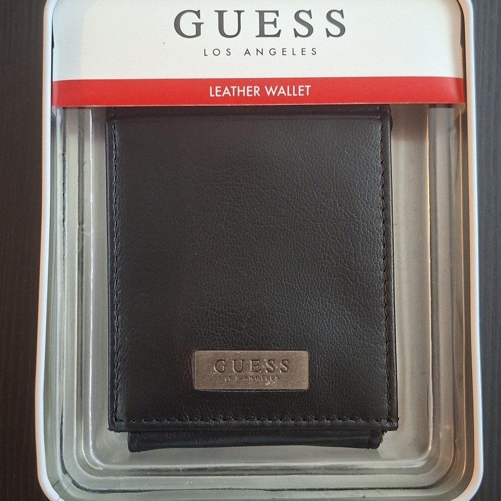 GUESS Black Leather Card Holder